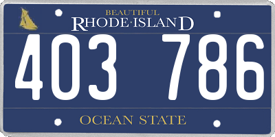 RI license plate 403786