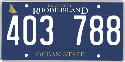 RI license plate 403788