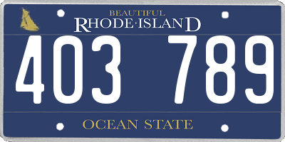RI license plate 403789