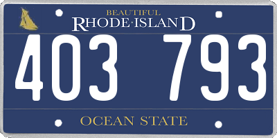 RI license plate 403793