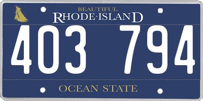 RI license plate 403794