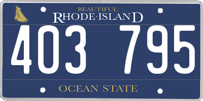 RI license plate 403795