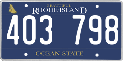 RI license plate 403798