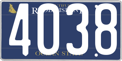 RI license plate 4038