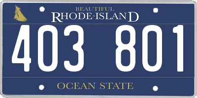RI license plate 403801