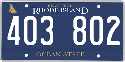 RI license plate 403802