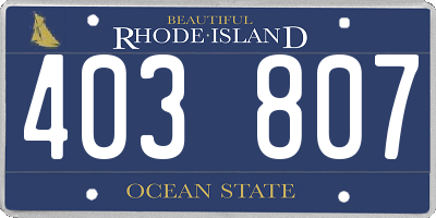 RI license plate 403807