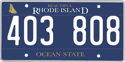 RI license plate 403808