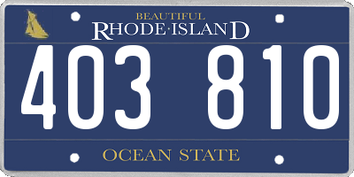 RI license plate 403810