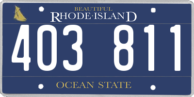 RI license plate 403811