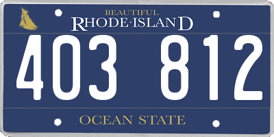 RI license plate 403812