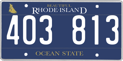 RI license plate 403813