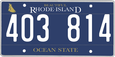RI license plate 403814