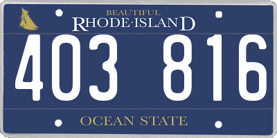 RI license plate 403816