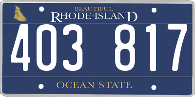 RI license plate 403817