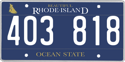 RI license plate 403818