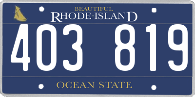RI license plate 403819