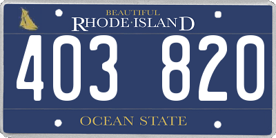 RI license plate 403820