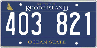 RI license plate 403821