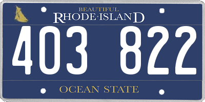RI license plate 403822