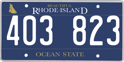 RI license plate 403823