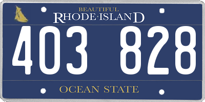 RI license plate 403828