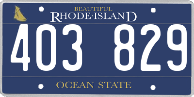 RI license plate 403829
