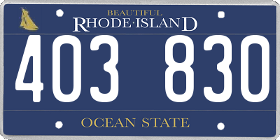 RI license plate 403830