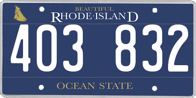 RI license plate 403832