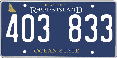 RI license plate 403833