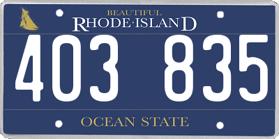 RI license plate 403835