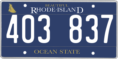 RI license plate 403837