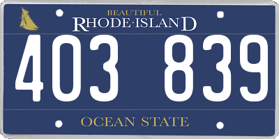 RI license plate 403839