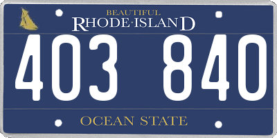 RI license plate 403840