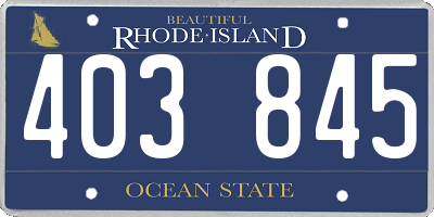 RI license plate 403845