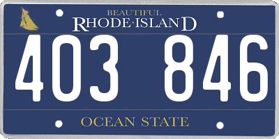 RI license plate 403846