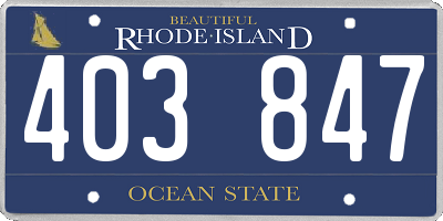 RI license plate 403847