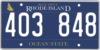 RI license plate 403848