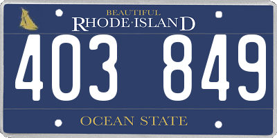 RI license plate 403849