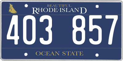 RI license plate 403857