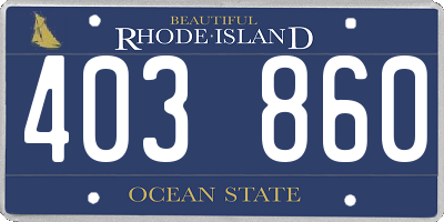 RI license plate 403860