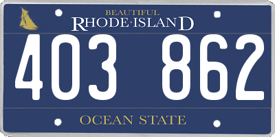 RI license plate 403862