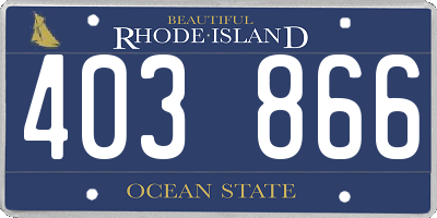 RI license plate 403866