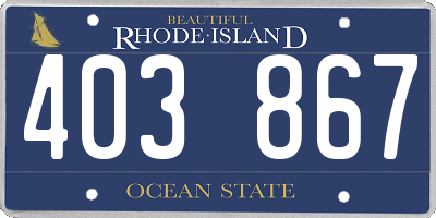 RI license plate 403867