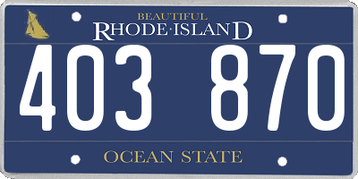 RI license plate 403870
