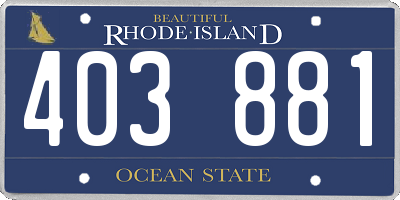 RI license plate 403881