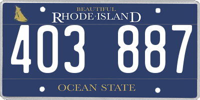 RI license plate 403887