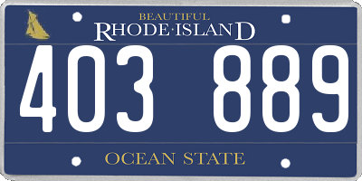 RI license plate 403889