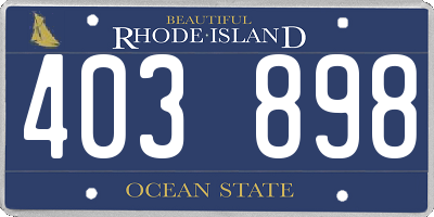 RI license plate 403898