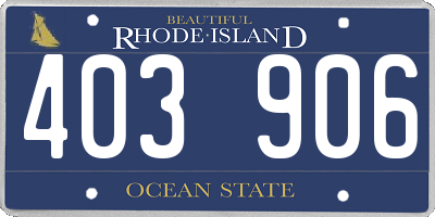 RI license plate 403906